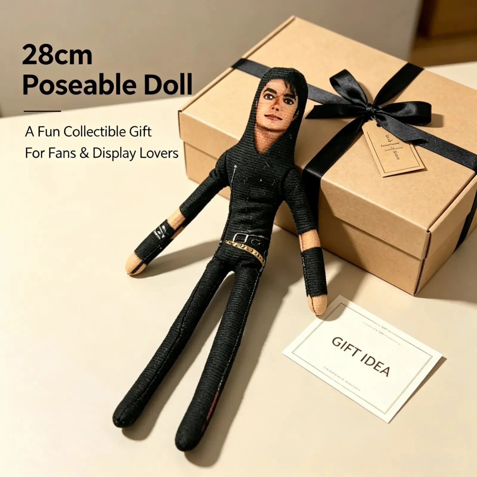 Michael Jackson Poseable Plush Doll Bendable Wire Frame Cosplay Prop Stage Performance Fan Gift Collectible