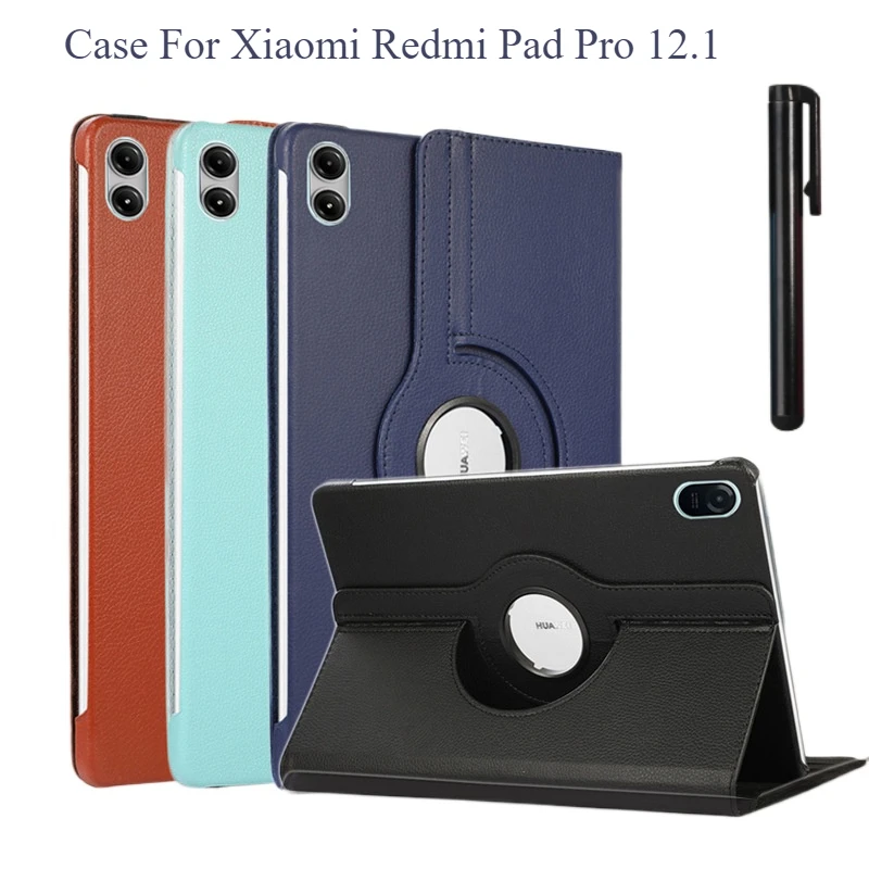 PU Leather Case For Xiaomi RedMi Pad SE 8.7"Pro12.1"2024 360 Degree Rotating Tablet Cover Xiaomi pad 5 6S pro 12.4 Stand Funda