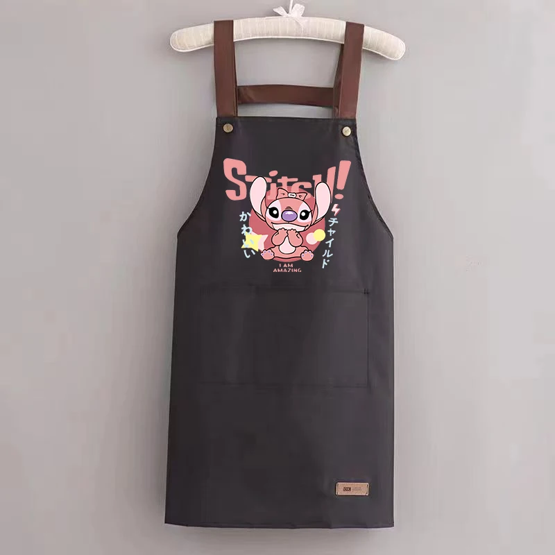 Stitch Disney grembiule per adulti carino casa cucina forniture scamiciato Anti-fouling a tenuta stagna resistente all\'olio cartone animato Anime