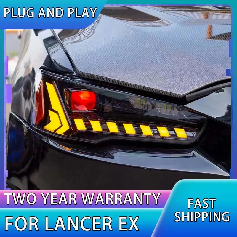 

Передняя фара для Mitsubishi Lancer, светодиодные фары 2008-2018, фары Lancer DRL, сигнал поворота, луч дальнего света, объектив проектора Angel Eye