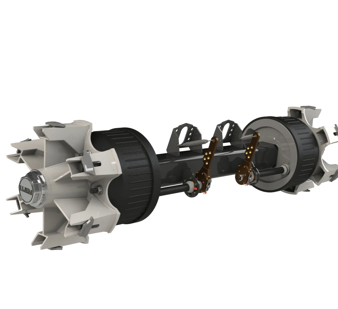 

LUEN Factory Supply Low Price Truck Trailer Parts 14ton16ton 20 Inch 24 Inch German Style Spoke Axle Spider Axle Trailer Axles