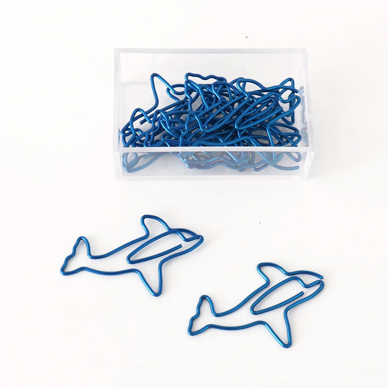 Dolphin Shape Paperclip Bright Color Blue Whale Sea Animals Paper Clips Decorative Shark Killer Whale Pin Great White Shark Clip