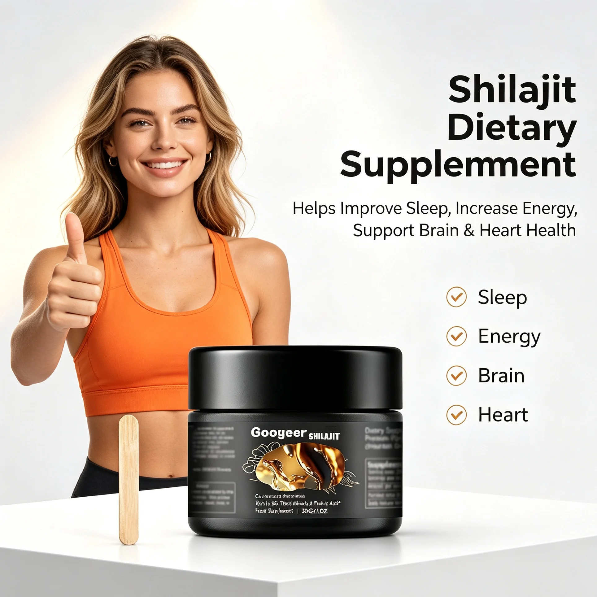 Shilajit Mineral Supplement for Deep Sleep, Natural Energy Boost, Memory Mental Clarity, Cardiovascular Heart Health Support