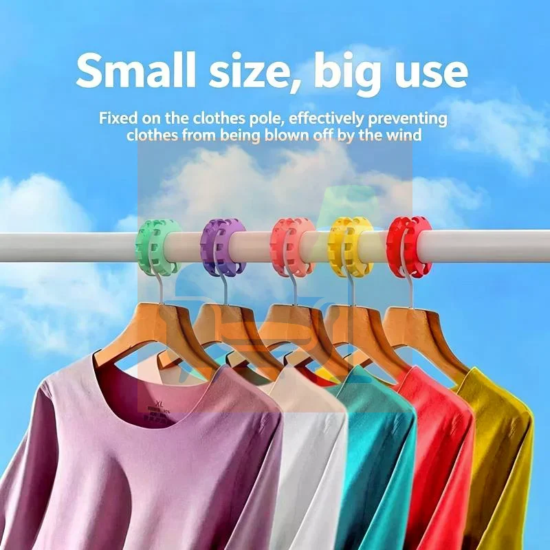 5Pcs Clothes Hanger Windproof Fixed Clip Flower Anti Slip Laundry Stopper Wind Resistant For Balcony Outdoor Drying Clothes