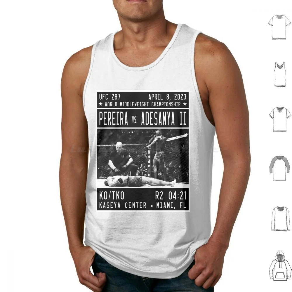 Sweet Revenge Tank Tops Print Cotton Middleweight Israel Adesanya Adesanya Vs Pereira Alex Pereira Down Goes The King 281