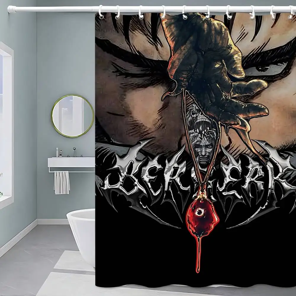 

Amine BERSERK Современная простая занавеска для душа Декоративная занавеска для душа из полиэстера для ванной комнаты с крючком