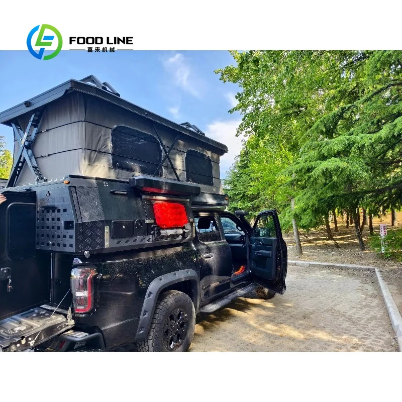 Customized Heavy Duty Pickup Camper With Pull Out Kitchen System And Roof Top Tent Overland Bulk Buy