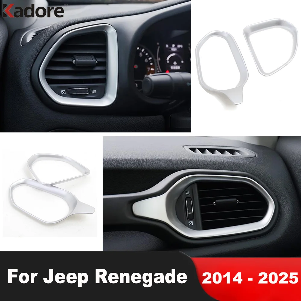 

Для Jeep Renegade 2014-2021 2022 2023 2024 2025 матовая передняя боковая крышка вентиляционного отверстия автомобиля, накладка, аксессуары для интерьера