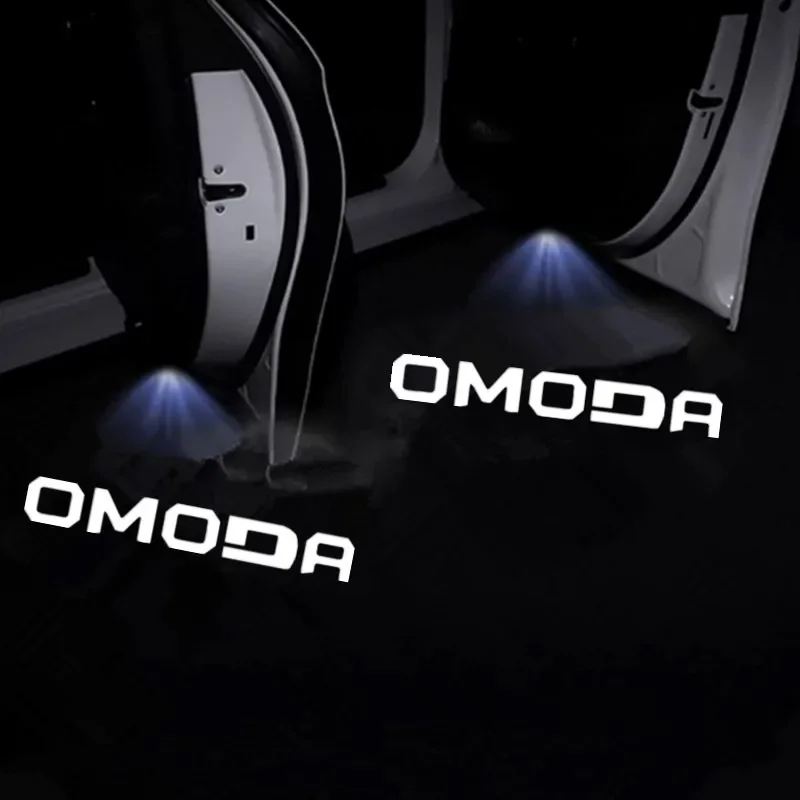 2X Wireless LED Car Door Logo Welcome Shadow Light Laser Projector Ghost Lamp For CHERY OMODA 5 S5 O5 E5 C5 PRO PHEV Accessories