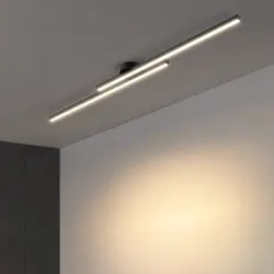 Modern Long Ceiling Lights for Living Room Bedroom Aisle Corridor Remote Control Dimmable led Ceiling Lamp Black/White Aluminium