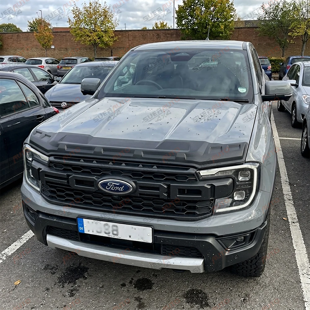 Bonnet Guard For Ford Ranger Next Gen T9 2023 2024 2025 2026 Front Stone Deflector Hood Pickup ABS Matte Black Body Kits