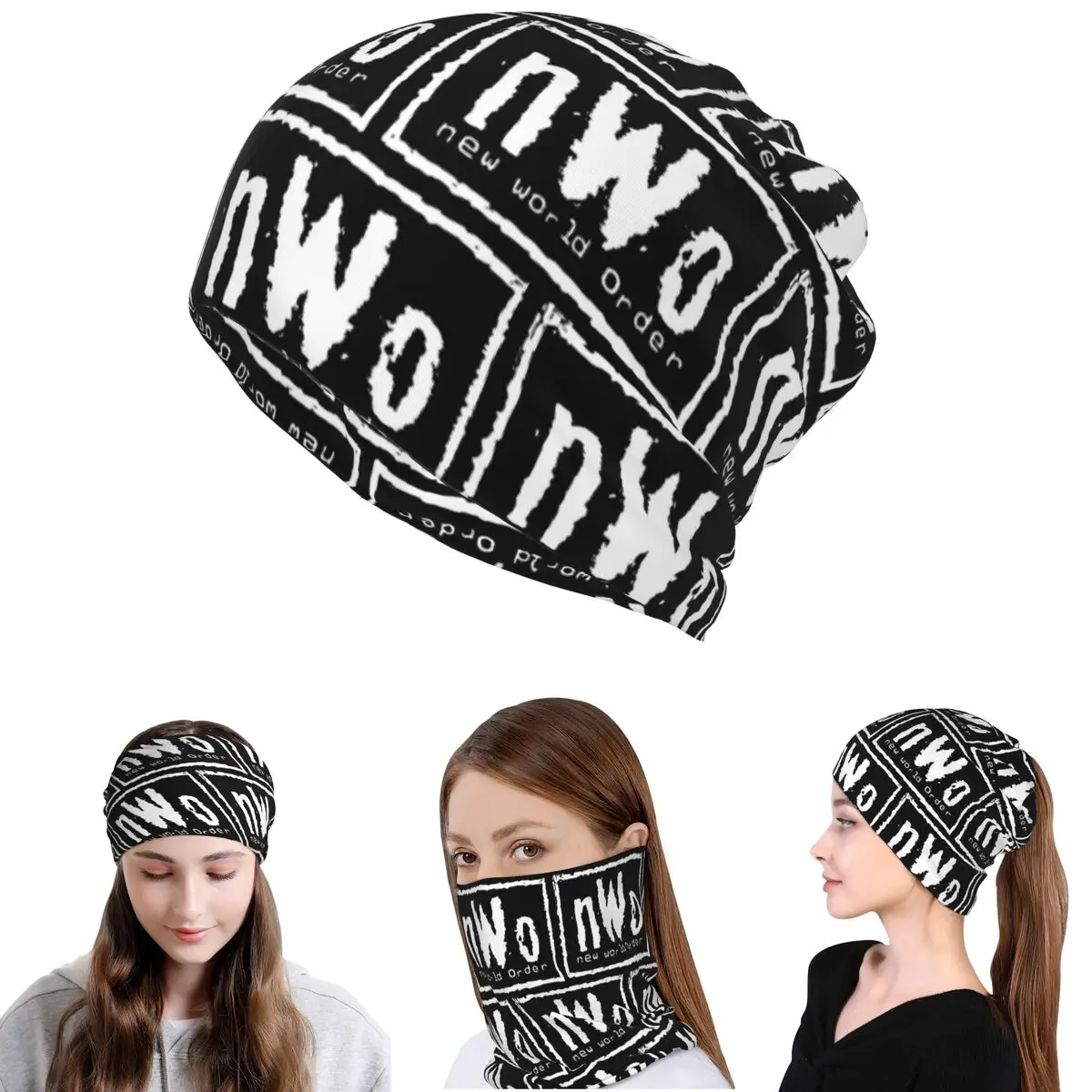NWO New World Order Wrestling Bandana Neck Gaiter Magic Scarf Warm Cycling Scarf Beanies Hat Unisex Adult Washable