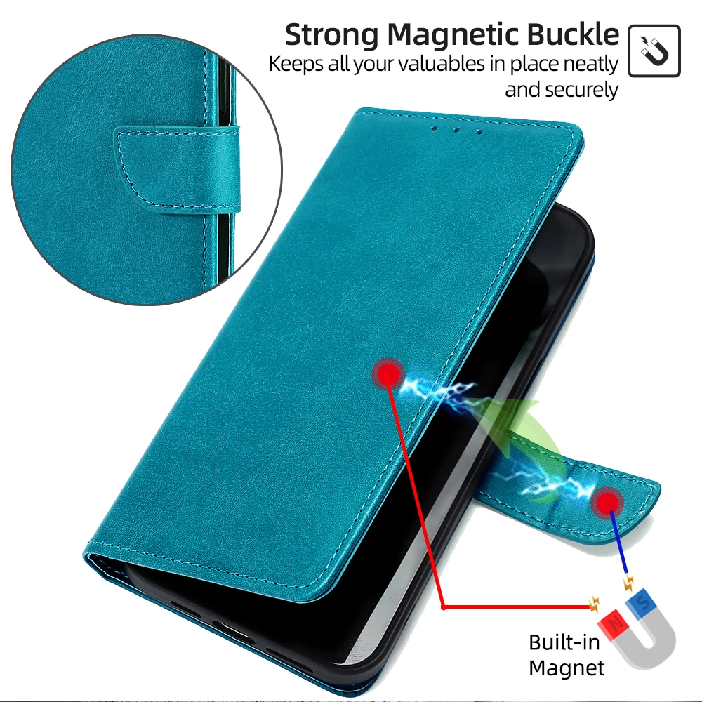 Magnetic Flip Phone Case for Infinix Hot 40 12 Pro 40i 30i 20i 20S Hot 30 20 12 11S 9 Play NFC Leather Wallet Case Card Slots