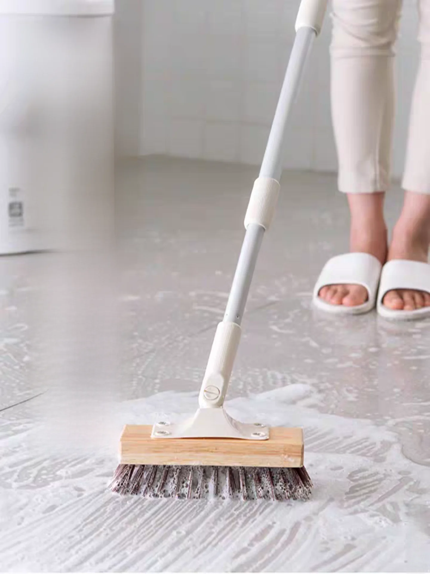 

Long Handle Batoom Floor Bru Hard Bristle Tile Cleaner Toilet Cleaning Tool Outdoor Durable Household Cleaning Equipment