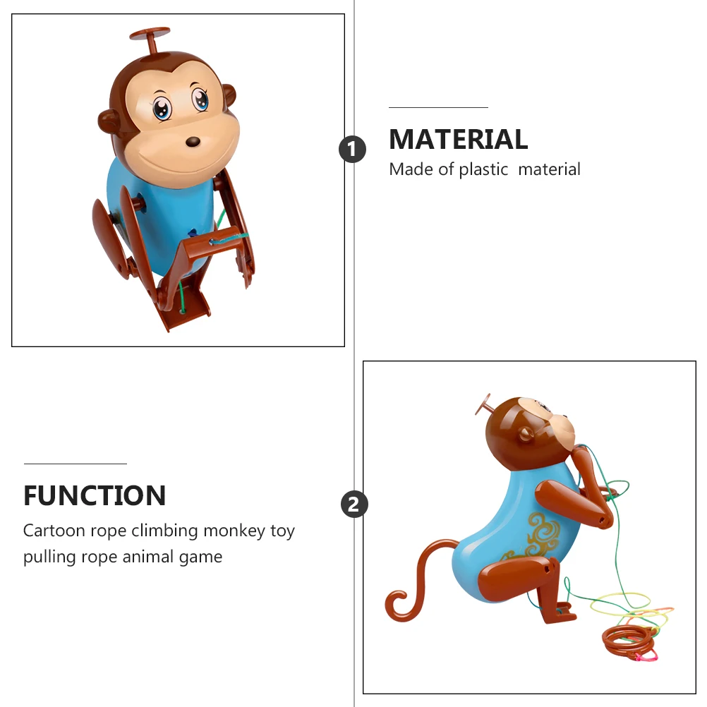 

Climbing Rope Monkey Toys Present for Kids Pull behind Push along Swing Children Pulling Plastic Lightweight