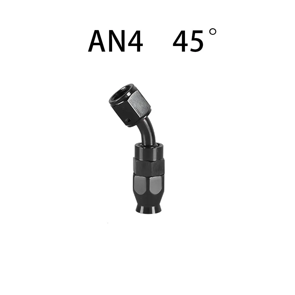 AN4/6/8/10/12 Recht 0 ° /45 ° /90 ° /120 ° /180 °   Graad PTFE olie brandstof draaibare slanguiteinde olie slanguiteinde adapterset zwart