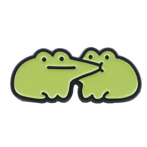 Lindo alfiler de la rana Pin de la placa del broche del broche del broche insignia de la solapa en la mochila accesorios de joyas de animales regalos de cumpleaños 10 mejores joyas de rana de ventas - №3