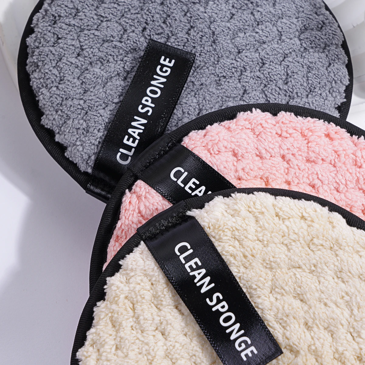 MAANGE 4 個再利用可能なメイク落としパフコットンメイク落としパッドソフトフェイシャルクリーニングパフタオル洗えるクレンジングツール