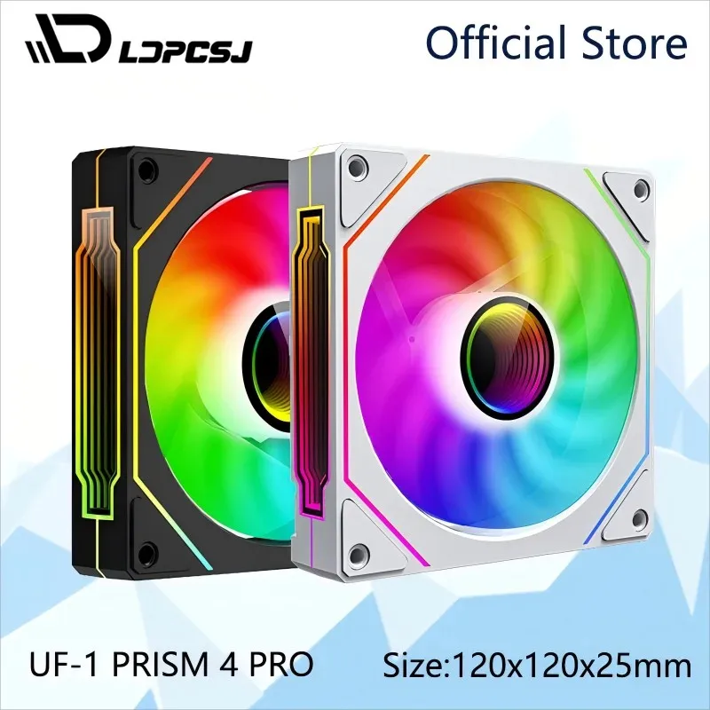

LDPCSJ PRISM 4 PRO 120mm ARGB PC Case Fan, 4 Pin PWM Quiet Cooling Fan 12V 45.2CFM 800-1800RPM High Airflow Computer Chassis Fan