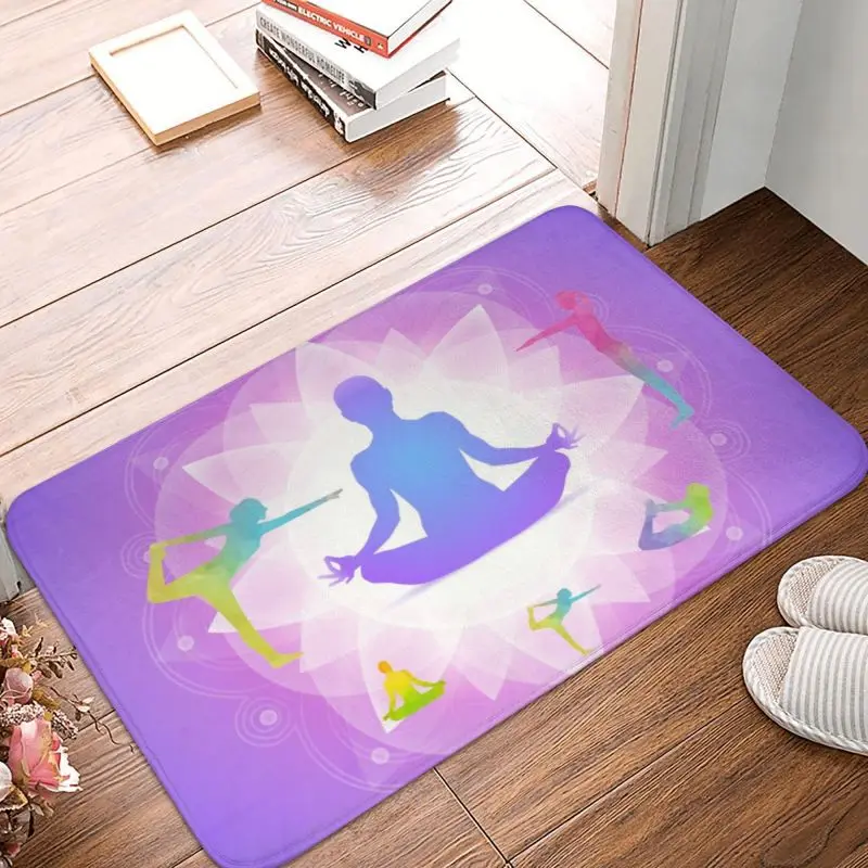 Funny Relax Yoga Distancing Door Floor Mat Anti-Slip Outdoor Pilates Dance Doormat Living Room Entrance Rug Carpet Footpad