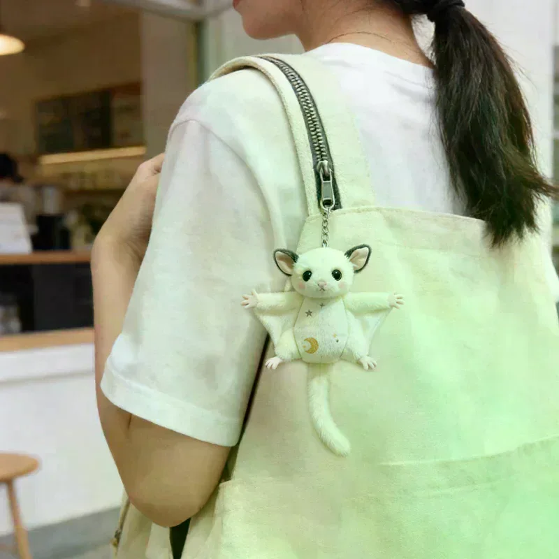 Soft Plush Flying Squirrel Bag Charm Pendant Cute Animal Keychain Doll for Girls Gift Bag Decor