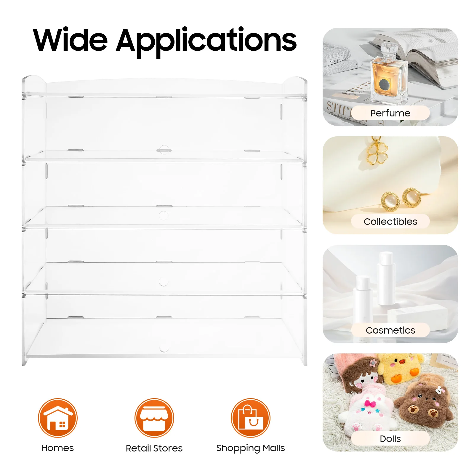 ﻿   4 الطبقة الاكريليك عرض حالة مخبز المعجنات عرض حالة التجزئة الرف دونات كوكي عرض خزانة حالة البلاستيك