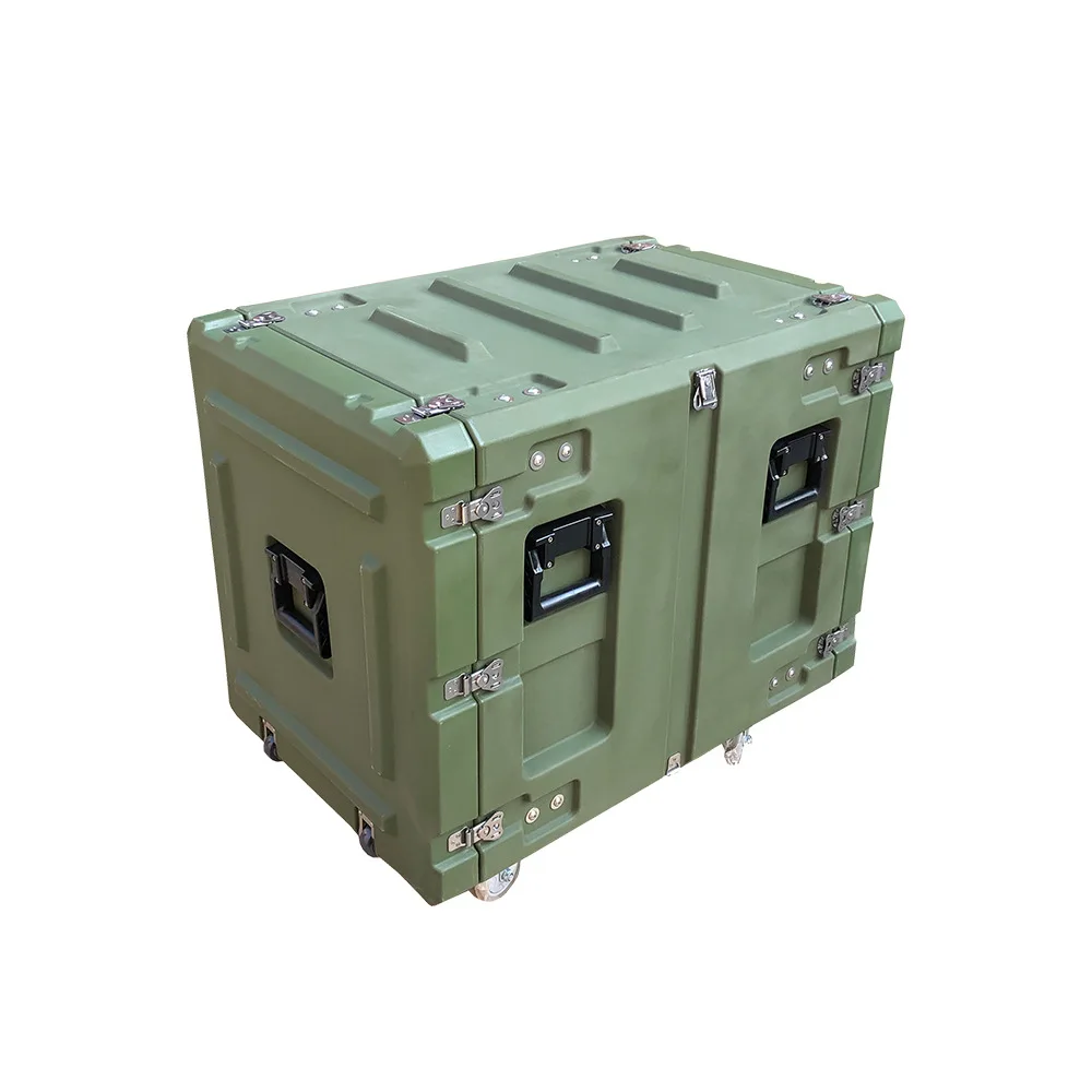 Durable Hard Rotational Mold Aluminum Case 19 Inch 8U IP67 Shockproof OEM ODM Rack Mount Case