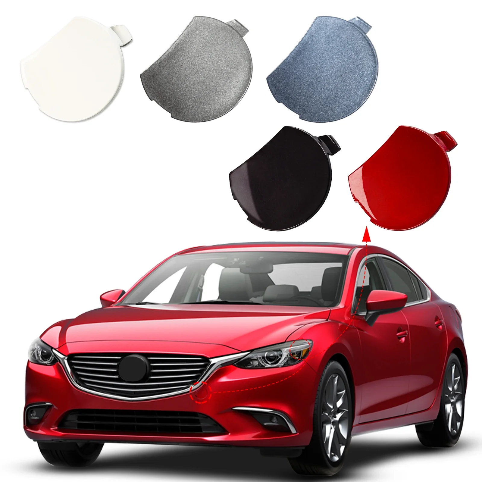 

OLANGDA Front Bumper Tow Hook Cover Cap Towing Eye For Mazda 6 Atenza Accessories 2015 2016 2017 Left GW2F-50-A11 GW2F50A11
