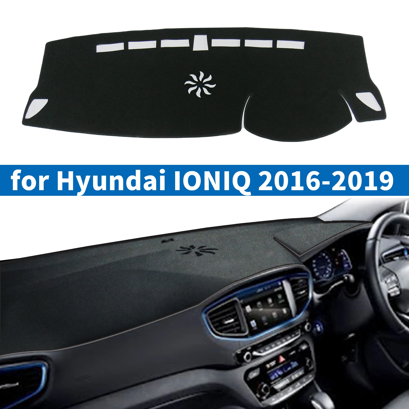 

Car Dashboard Mat Fit for Hyundai IONIQ 2016 2017 2018 2019 Dash Mat Dashmat Sunshade Protective Carpet