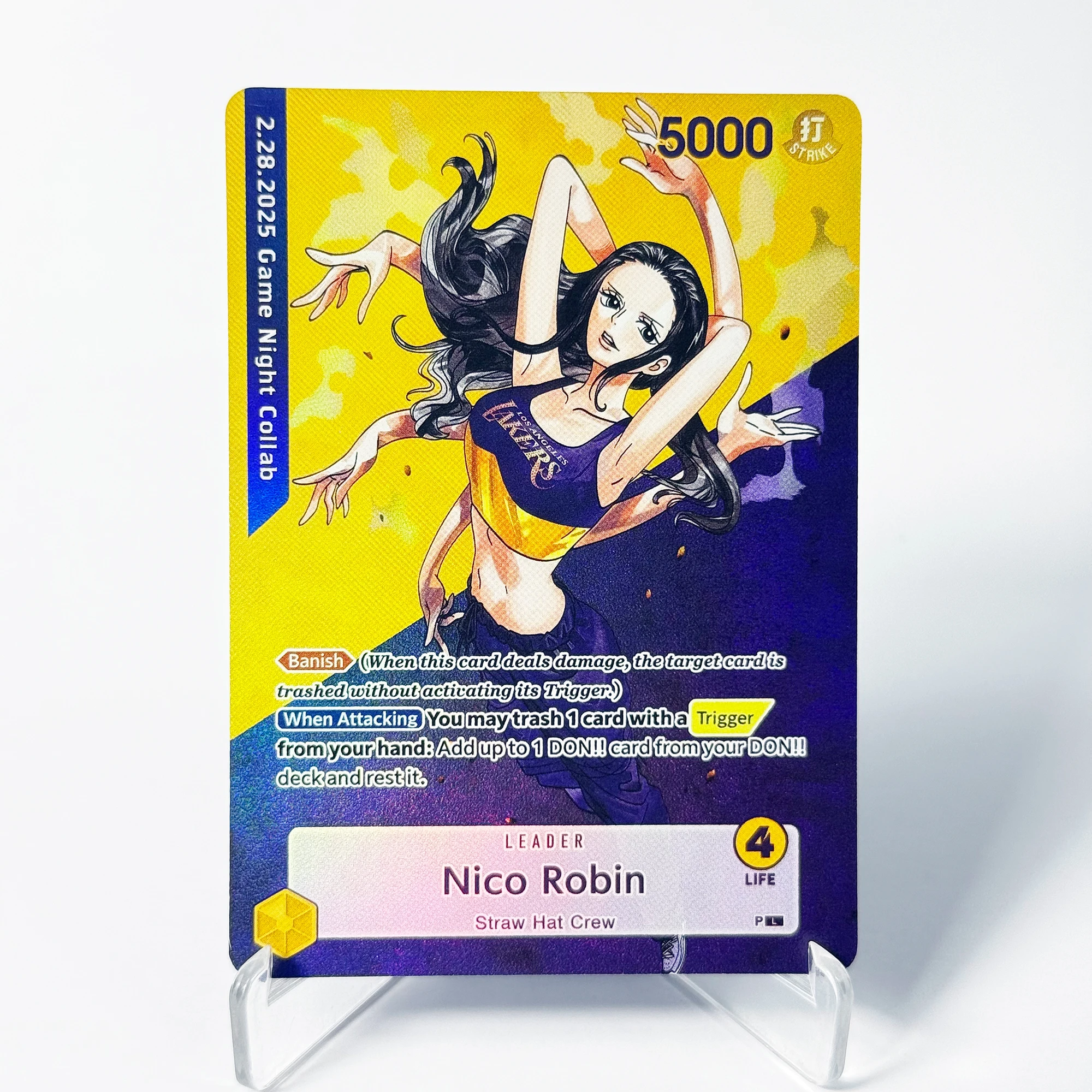 One Piece X Lakers Game Night Custom Card Basketball The Monkey.d