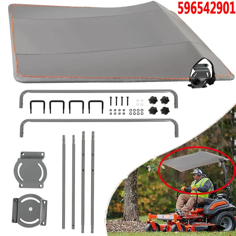 

Heavy Duty Sun Canopy, ZTR Sun Shade for Husqvarna Zero, Turn Mowers with ROPS Bars, Riding Mower Accessories, 596542901