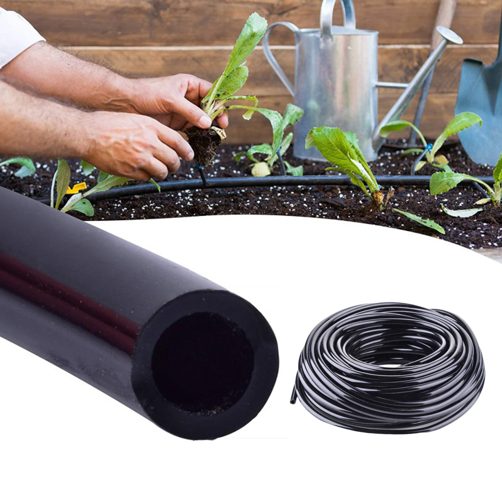 10M Garden Watering Hose Black 4/7mm PVC Micro Irrigation Pipe Tubing Sprinkler for Lawn Balcony Greenhouse Drip Accessories