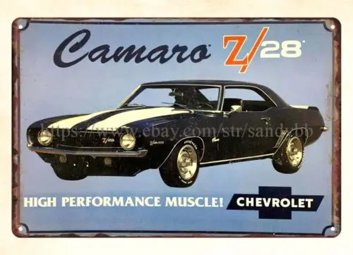 Camaro Z28 car auto motors metal tin sign wall art nostalgic metal 1pc sign
