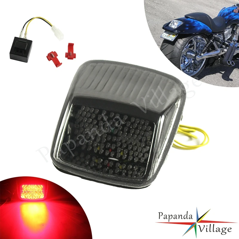 

Smoke Motorcycle 12V LED Taillight Tail Light Integrated Turn Signal Lamp Accessories For Harley Deuce All Years V-ROD 2002-2011