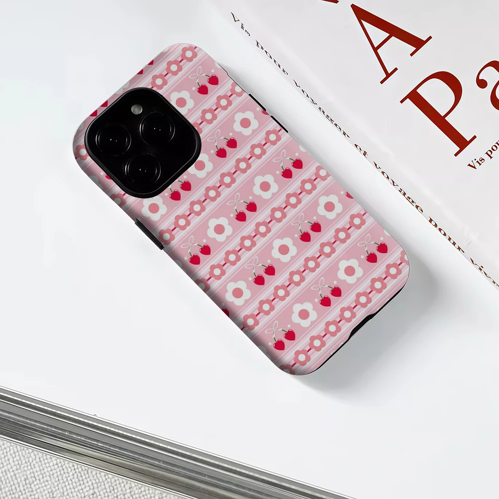 أحمر الخدود الأزهار شريط آيفون 17 يجب أن يكون لحالة الهاتف المغناطيسي آيفون 17 16 15 14 13 برو ماكس زائد حافظة صعبة واحدة مزدوجة الطبقة #4