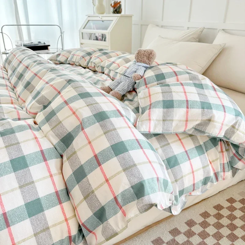 

1pc 100% Pure Cotton Duvet Cover Queen/King Size Striped Quilt Cover for Double Bed housse de couette Single Bed Cover for Kids