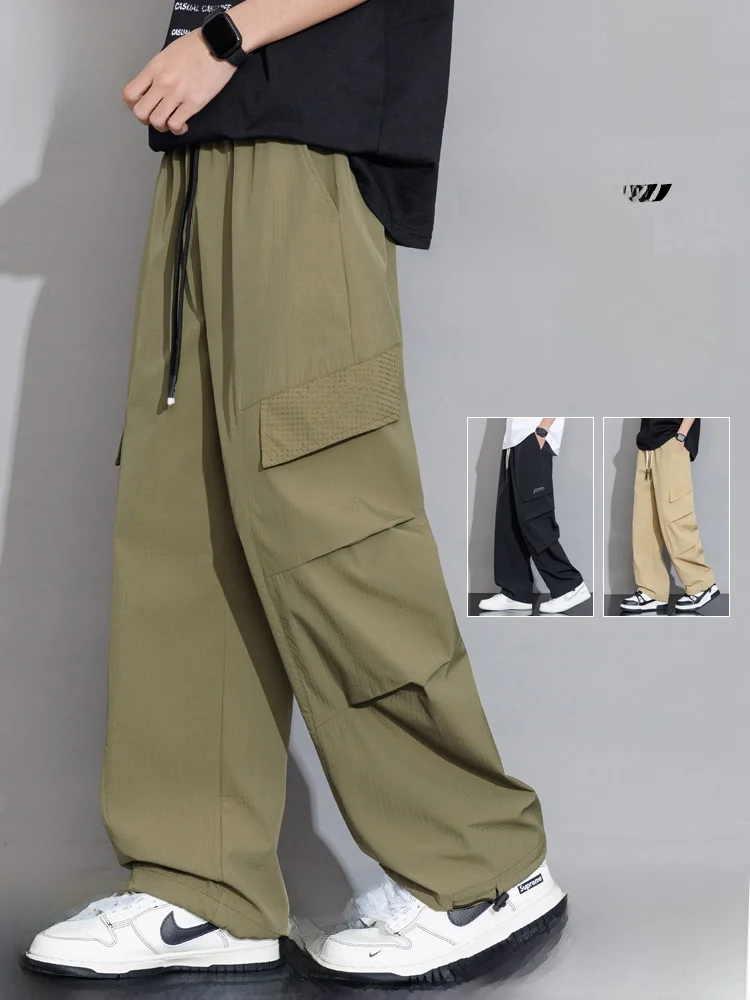 

Military een Workwear Pants Loose Straight Casual Men's Teenage Spring Autumn Faion Brand Paratrooper Long Trousers