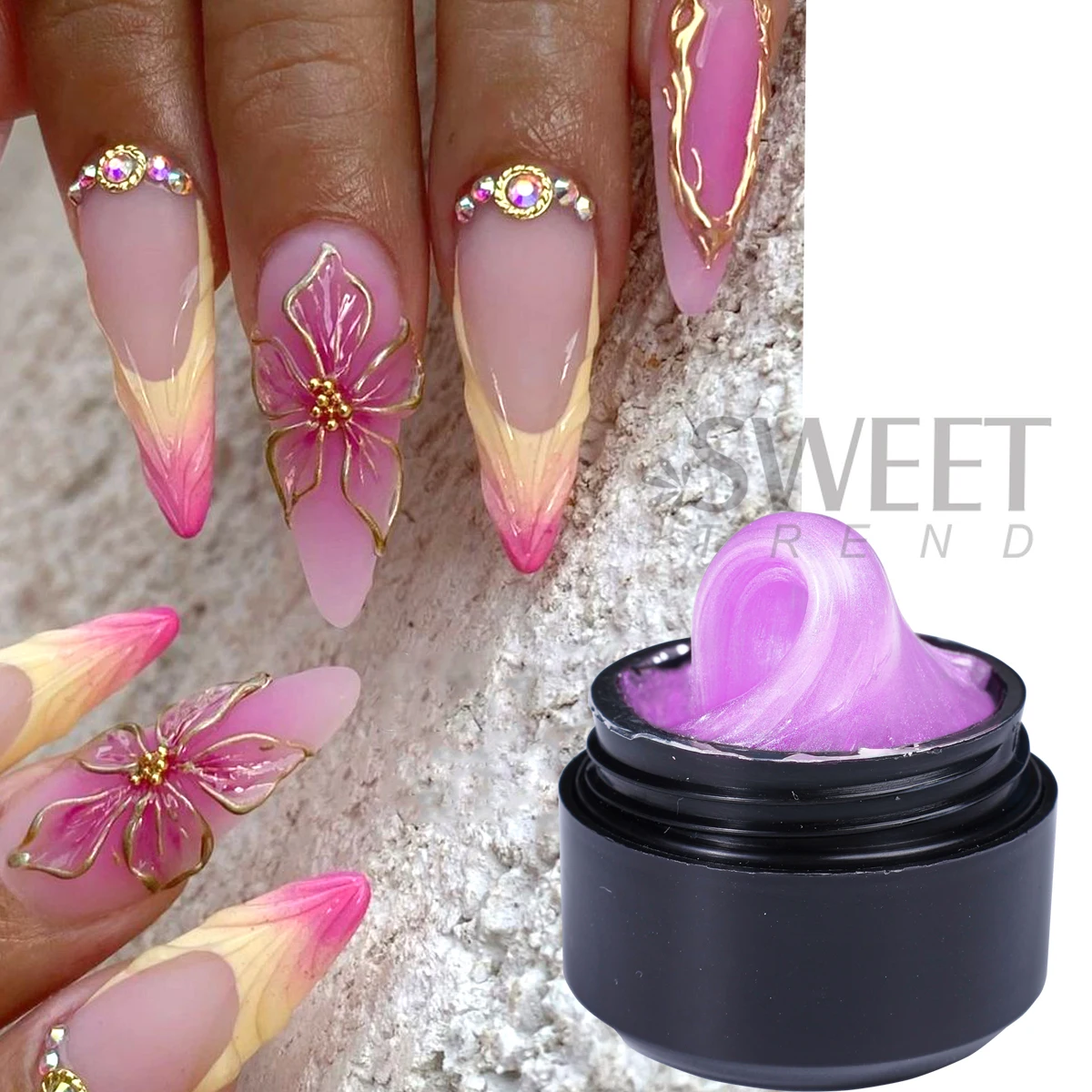 Gel de sculpture d'ongles en Satin nacré scintillant, 8ml, 3D, antiadhésif, Extension solide, modèle de fil souple, gelée, manucure Semi-Permanente