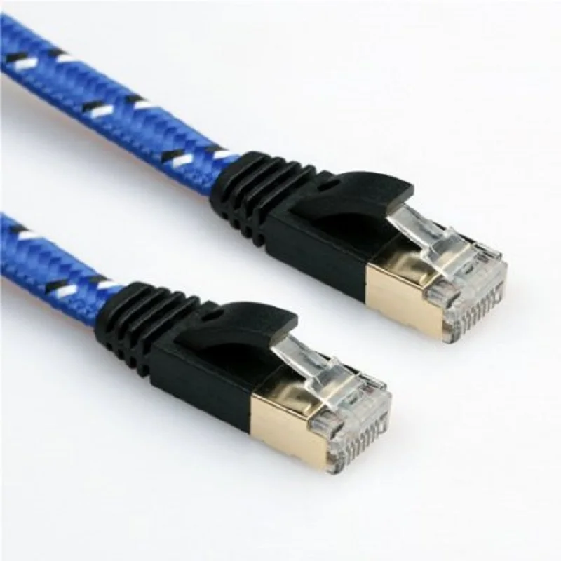 سلك نحاسي نقي cat7 كابل مسطح كابل lan كابل CAT7 كابل RJ45 كابل شبكة إيثرنت مسطح لمفتاح التوجيه مطلي بالذهب #3