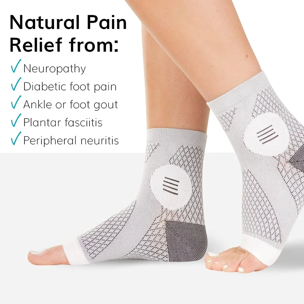 1Pair Neuropathy Socks - Peripheral Neuritis Therapy Compression Diabetic Open-Toe Foot Sleeves for Ankle Gout,Nerve Damage Pain