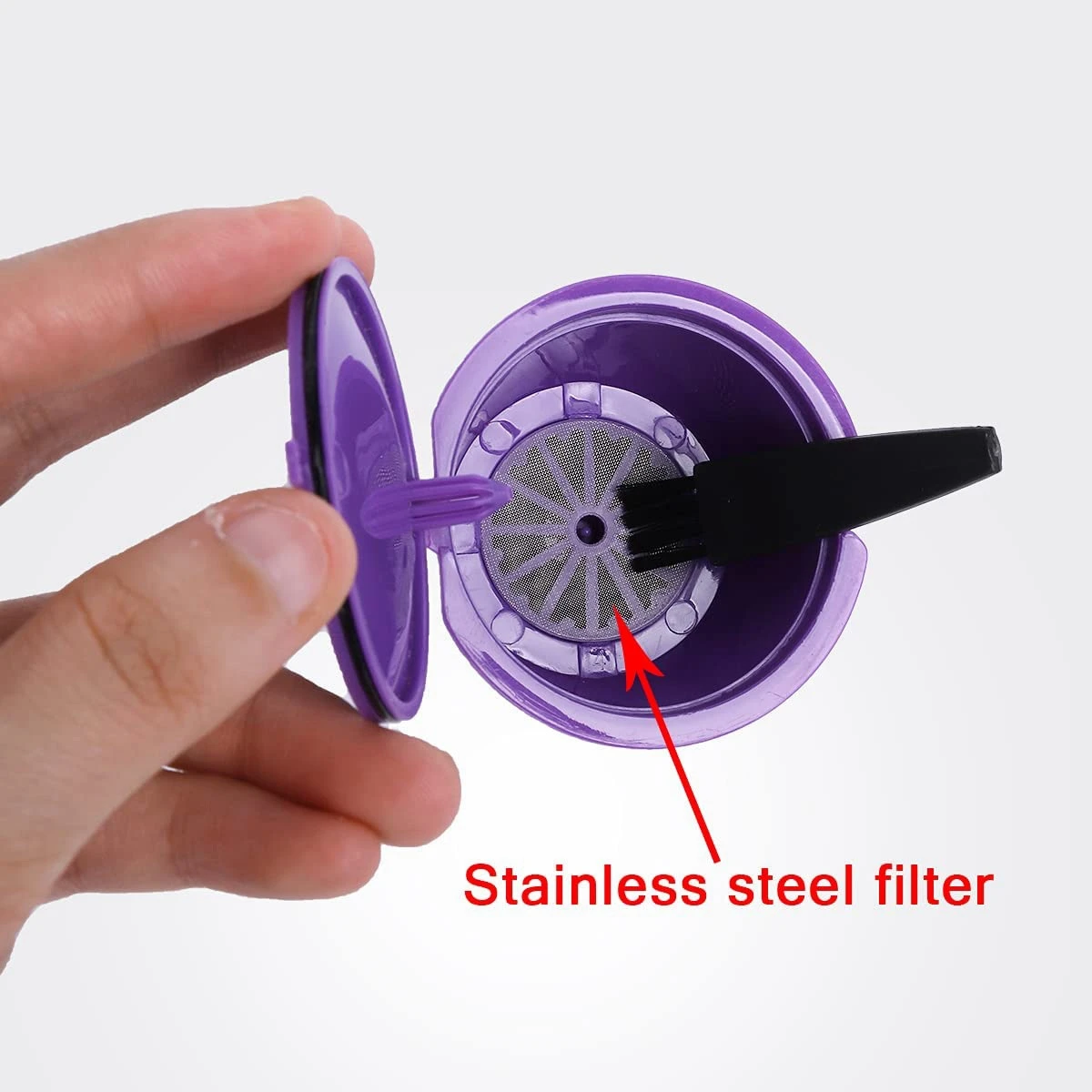 แคปซูลกาแฟแคปซูลแคปซูล6ชิ้นแบบเติมได้ตัวกรองกาแฟหลากสีนำกลับมาใช้ใหม่ได้