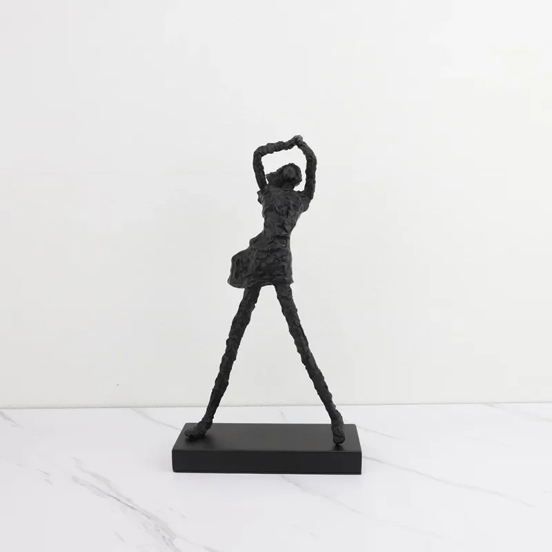 Creative Metal Abstract Human Sculpture Black Person Bedroom Study Ornament Living Room Decoration Art Home Decor Accessories