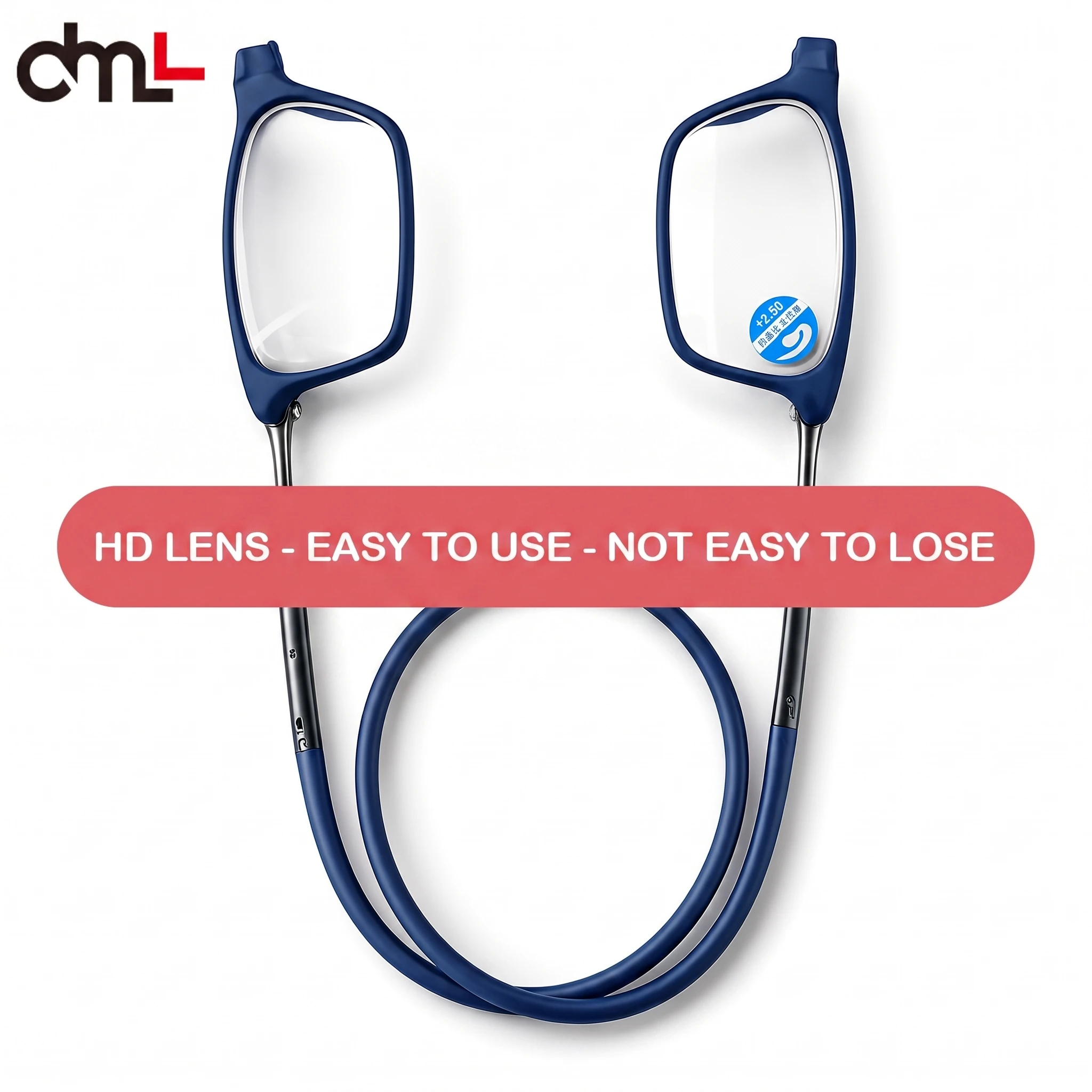 Hanging Neck Reading Glasses Adjustable Length Strap Anti-lost HD Magnifying Eyeglasses Ultra Light Portable Readers for Elderly