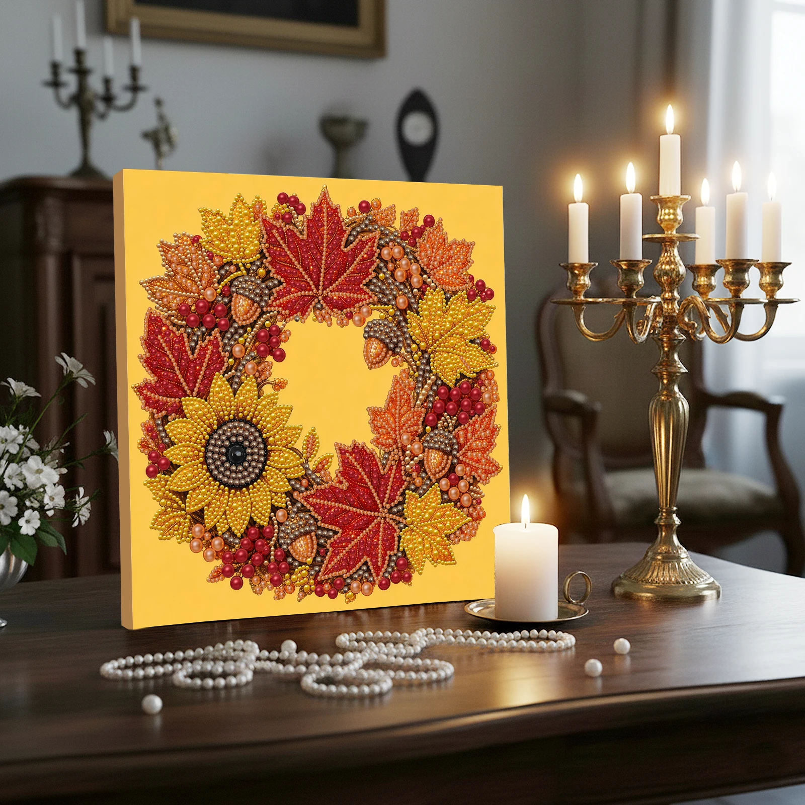 Kit Lukisan Titik Mutiara DIY  - Embroidery Hoop Kit ulasan dan harga