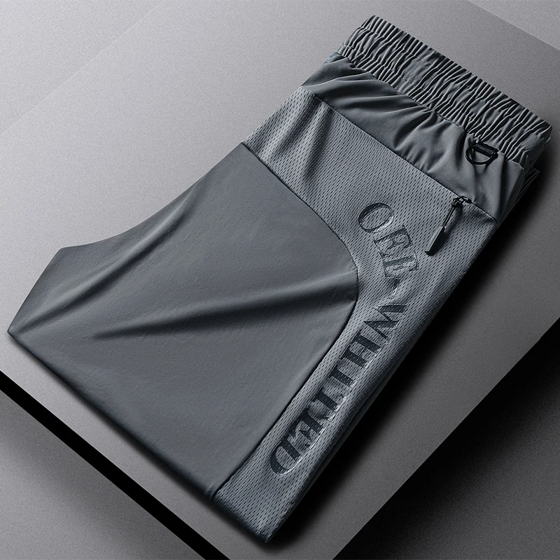 Sweatpants Fashion Casual Stretch Pants Male Big Size 7XL 8XL Summer Trousers Black Grey Summer Cool Pants Men 8XL Plus Szie