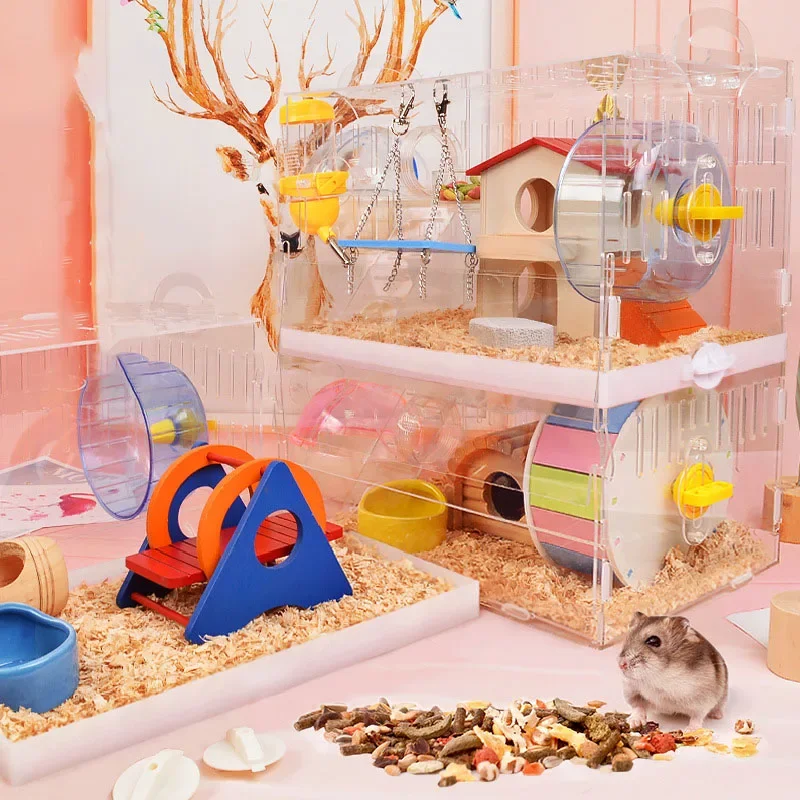 Cute hamster cage big transparent acrylic