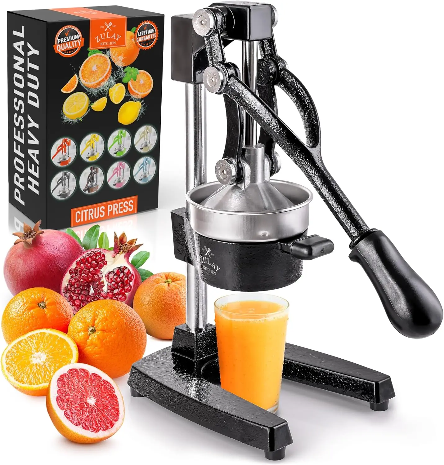 

Cast-Iron Orange Juice Squeezer Heavy-Duty Easy-to-Clean Professional Citrus Juicer - Durable Stainless Steel Lemon Squeezer