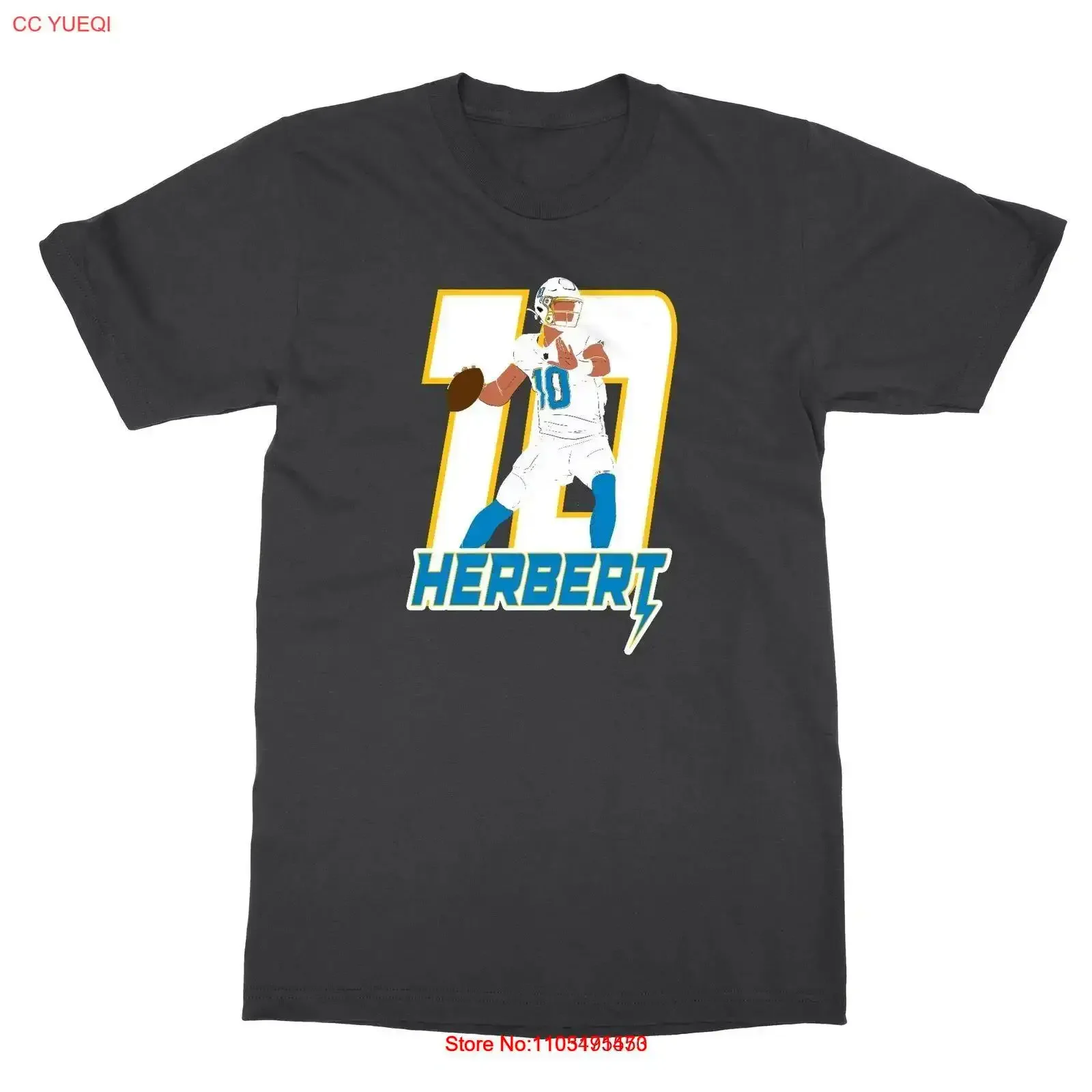 Justin Herbert 10 LA Quarterback Star Player T Shirt vintage Washed Breathable Stretched fashion Versatile Casual Soft Stylish