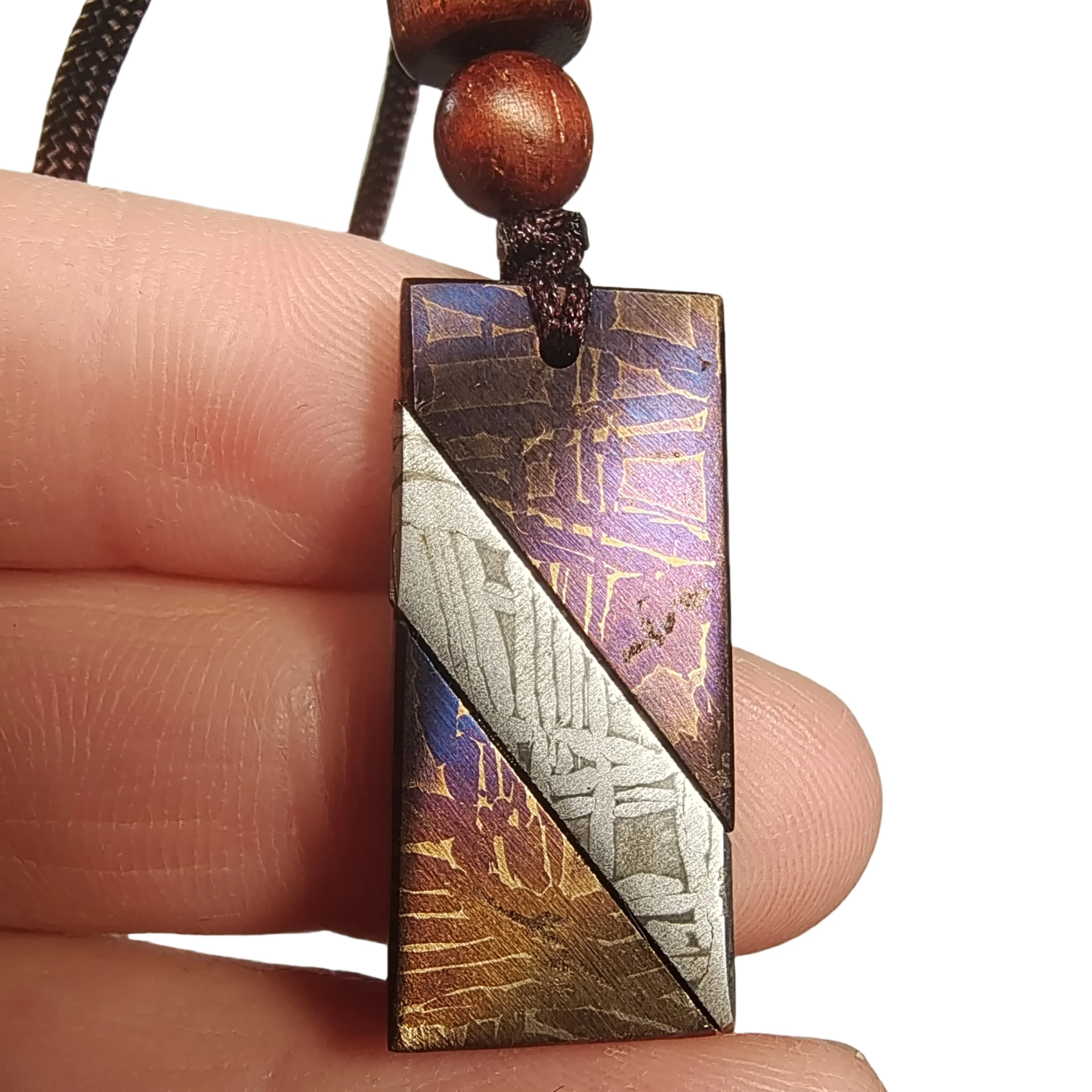 11.9g Muonionalusta meteorite pendant Natural iron meteorite pendant Meteorite slice Collection -LK188