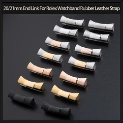 20/21mm End Link For Rolex Watchband Rubber Leather Strap For Submariner Daytona GMT Yacht-Master Datejust Seamless Connection